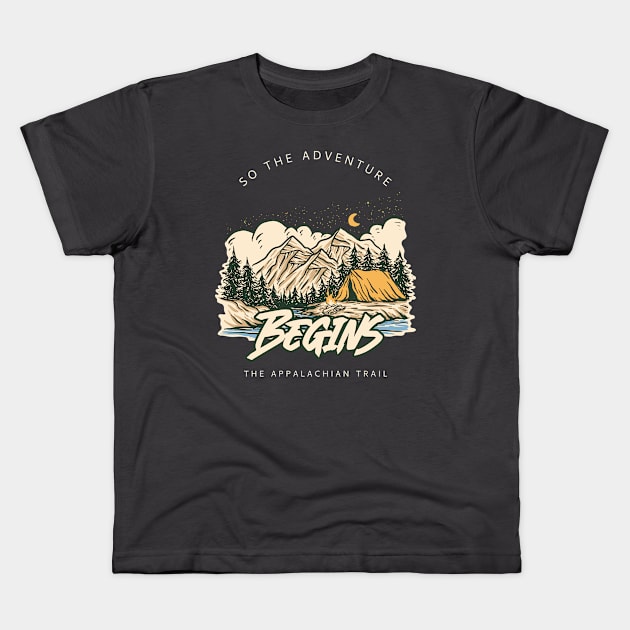 So the Adventure Begins The Appalachian Trail Kids T-Shirt by ExpressYourSoulTees